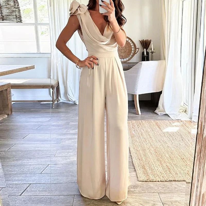 Amelia | White | Elegant Wide-Leg Jumpsuit