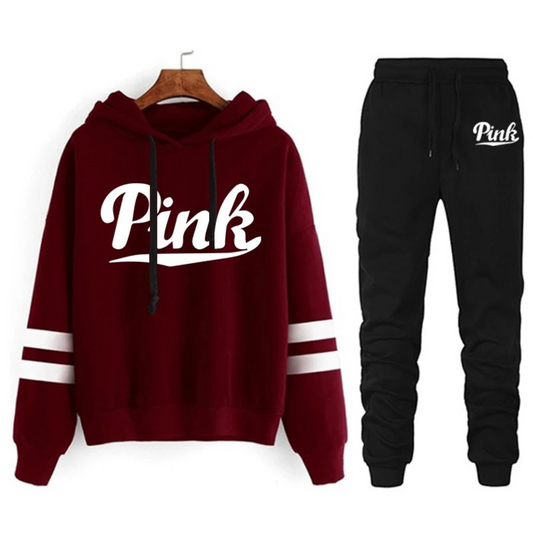 "Pink" Casual Hoodie and Jogger Set | Comfortable & Trendy | Sporty Loungewear