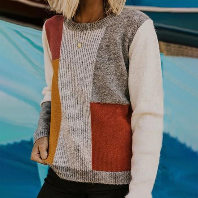 Modern Patchwork Knit | Everyday Casual | Premium Wool Blend