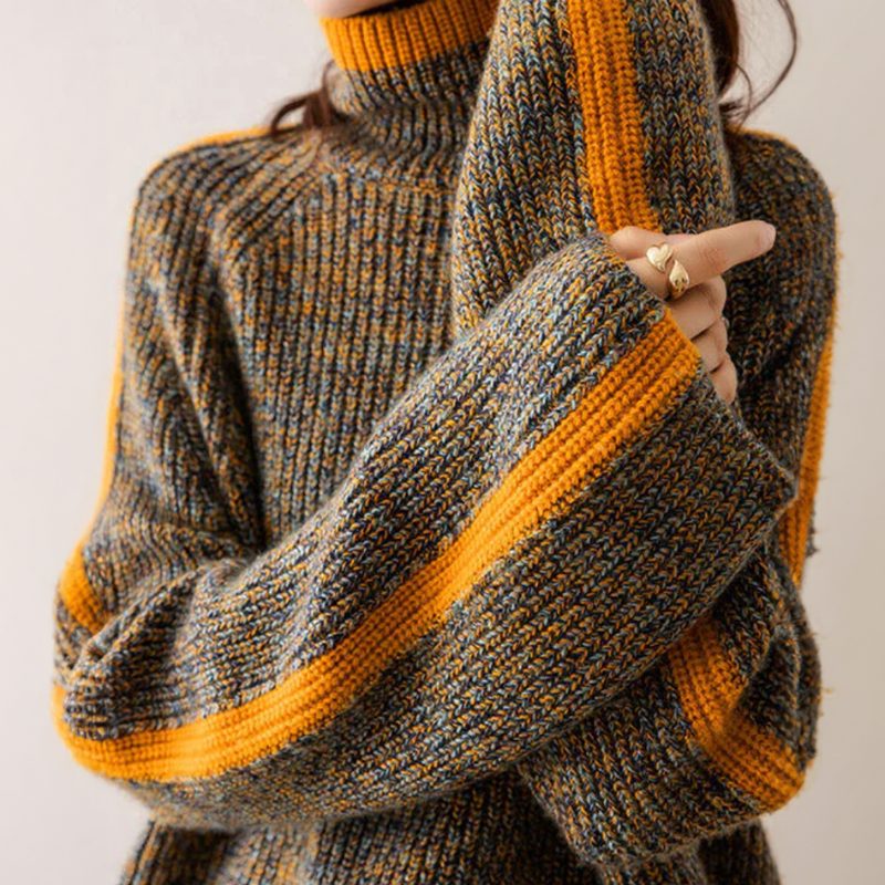 Eva | Mustard Stripe | Autumn Warmth | Ribbed Knit