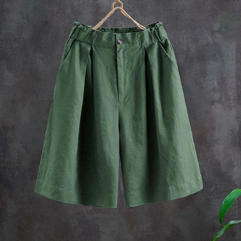 Evergreen Breezy Culottes | Multicolor | Casual Comfort | Linen Blend