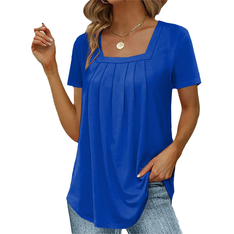 Pleated Square Neck Top | Lightweight & Flowy | Summer Essential