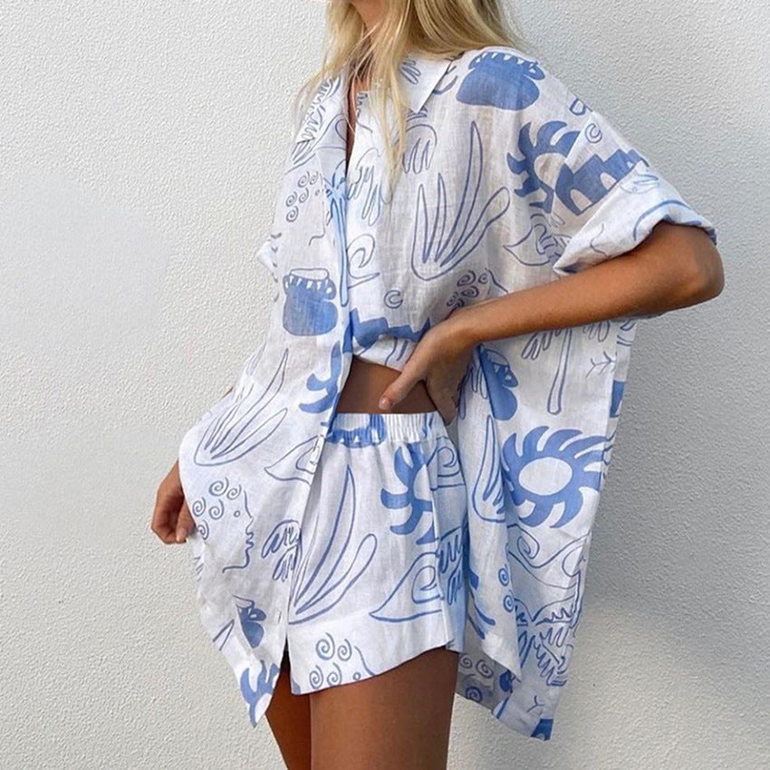 Printed Kimono Set | Cotton Blend | Relaxed and Stylish