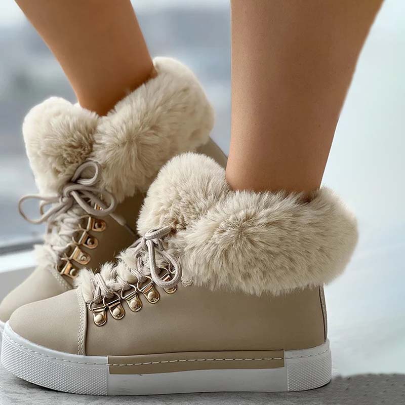 Fluffy High-Top Sneakers | Winter Warmth | Faux Fur Lining