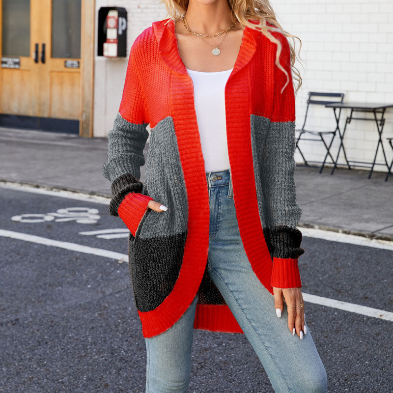 Chic Color Block Cardigan | Trendy and Comfortable | Open Front Design