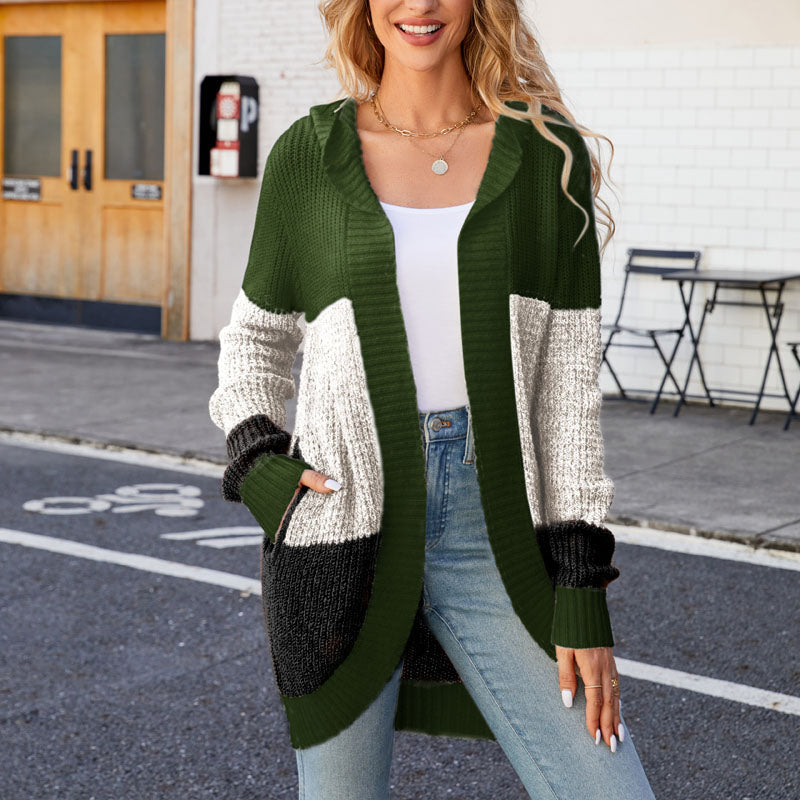 Chic Color Block Cardigan | Trendy and Comfortable | Open Front Design