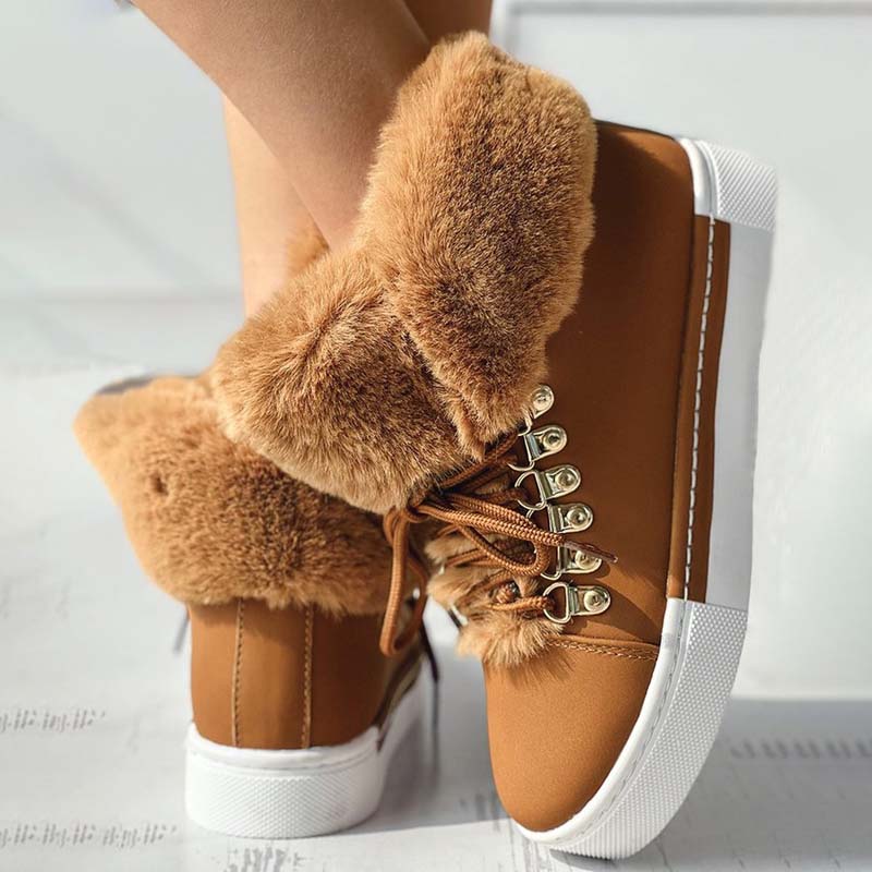 Fluffy High-Top Sneakers | Winter Warmth | Faux Fur Lining