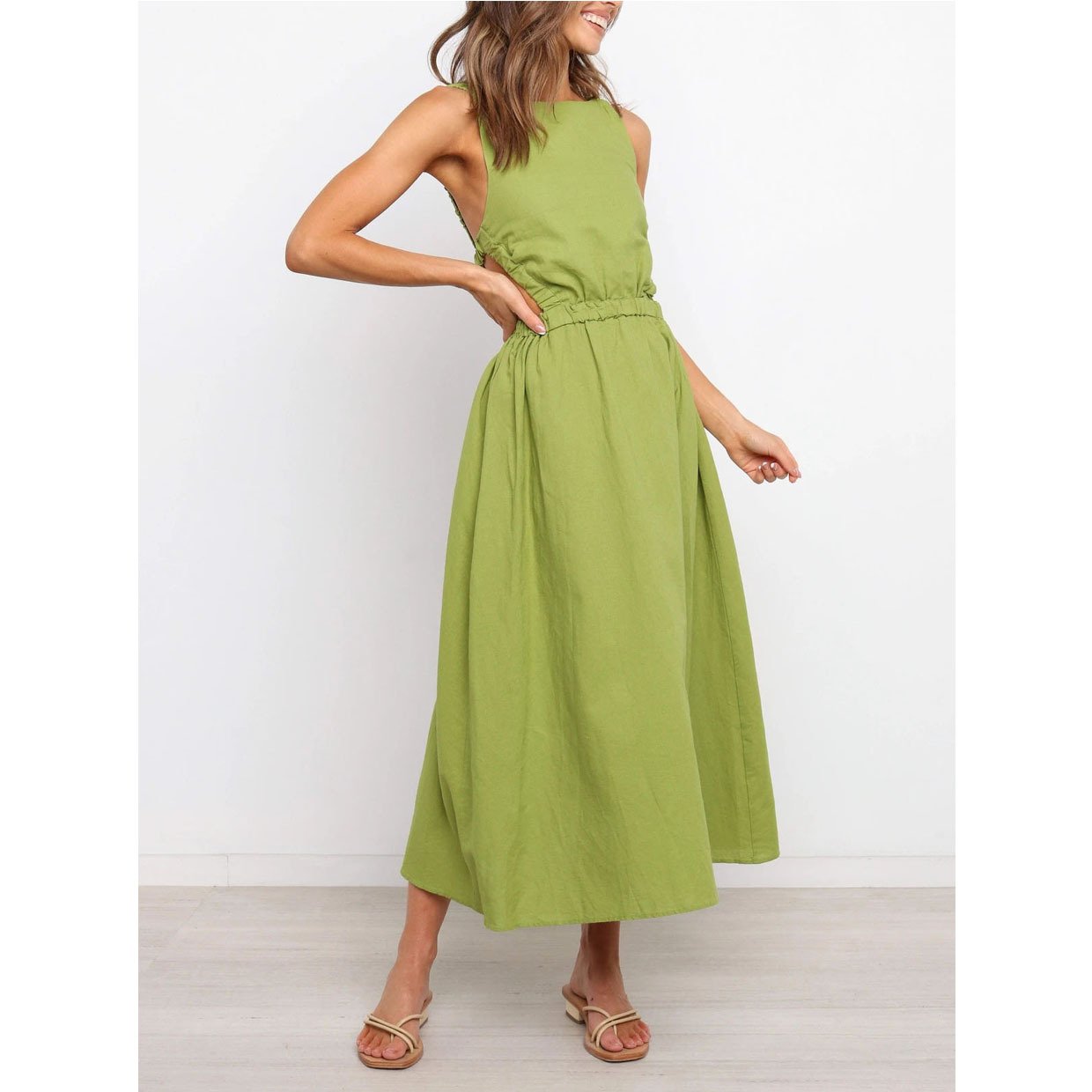 Twilight Wanderer Backless Dress | Multicolor | Summer Wear | Cotton