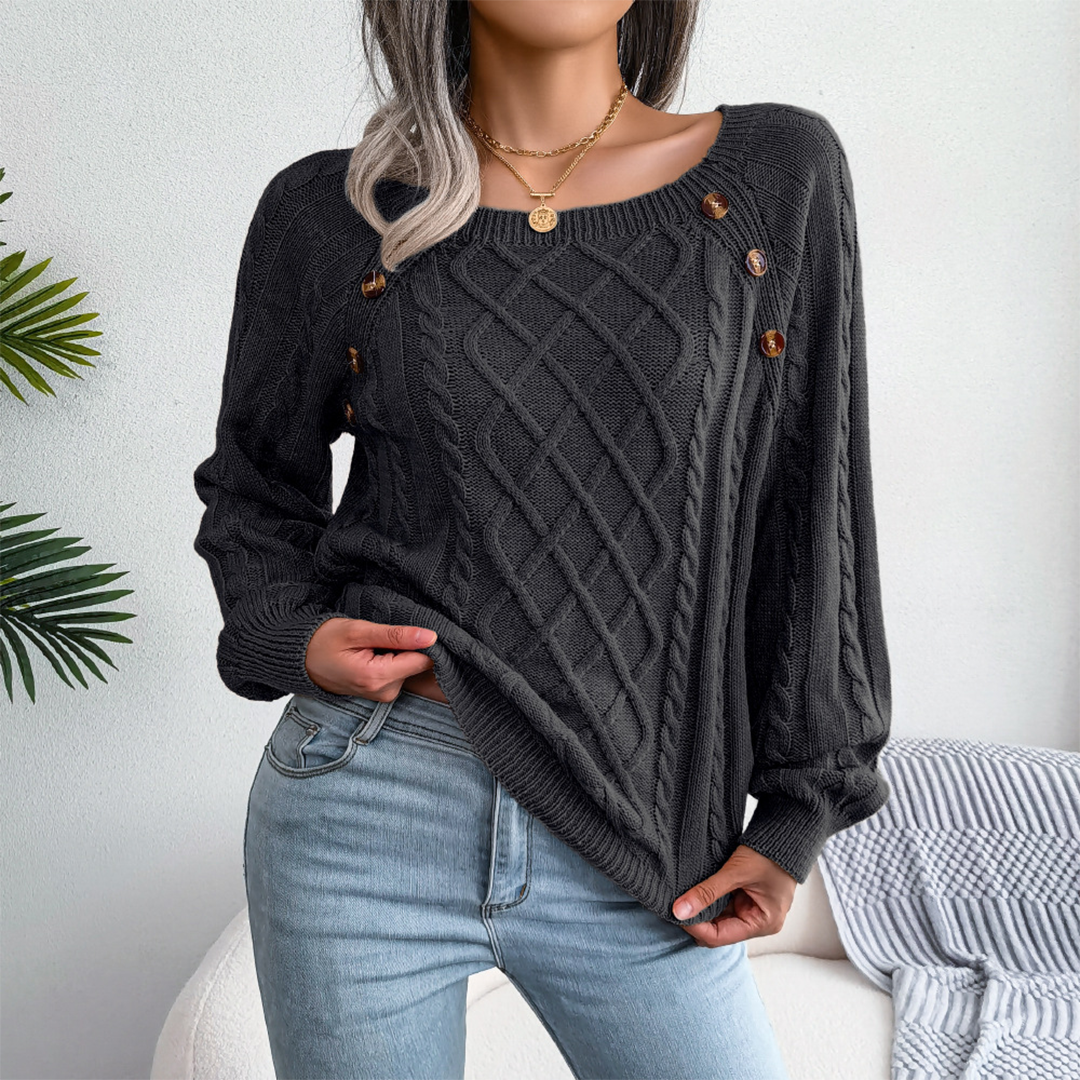 Chunky Knit Button Sweater | Cable Knit | Multiple Colors