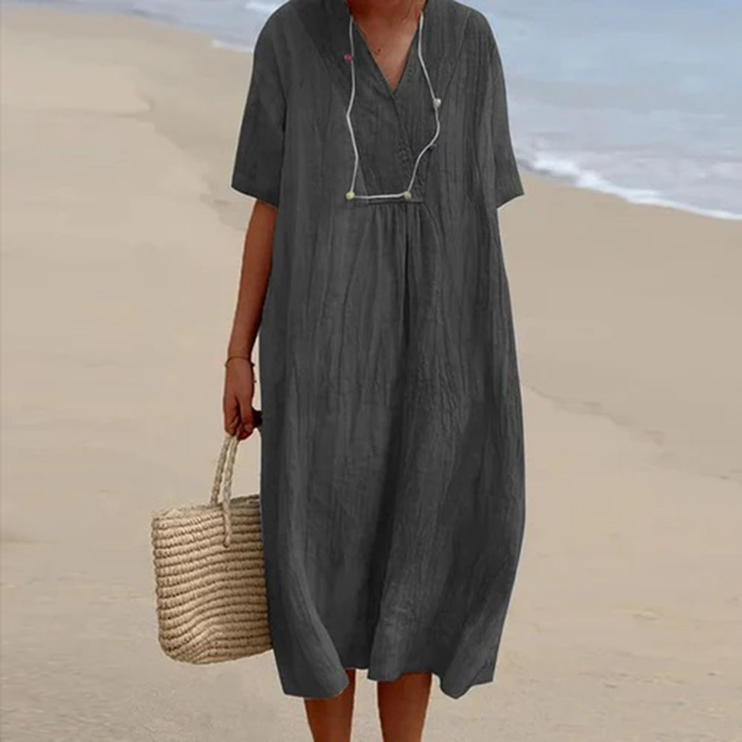 Relaxed Beach Dress | Multicolor | Linen | Perfect for Beach Days