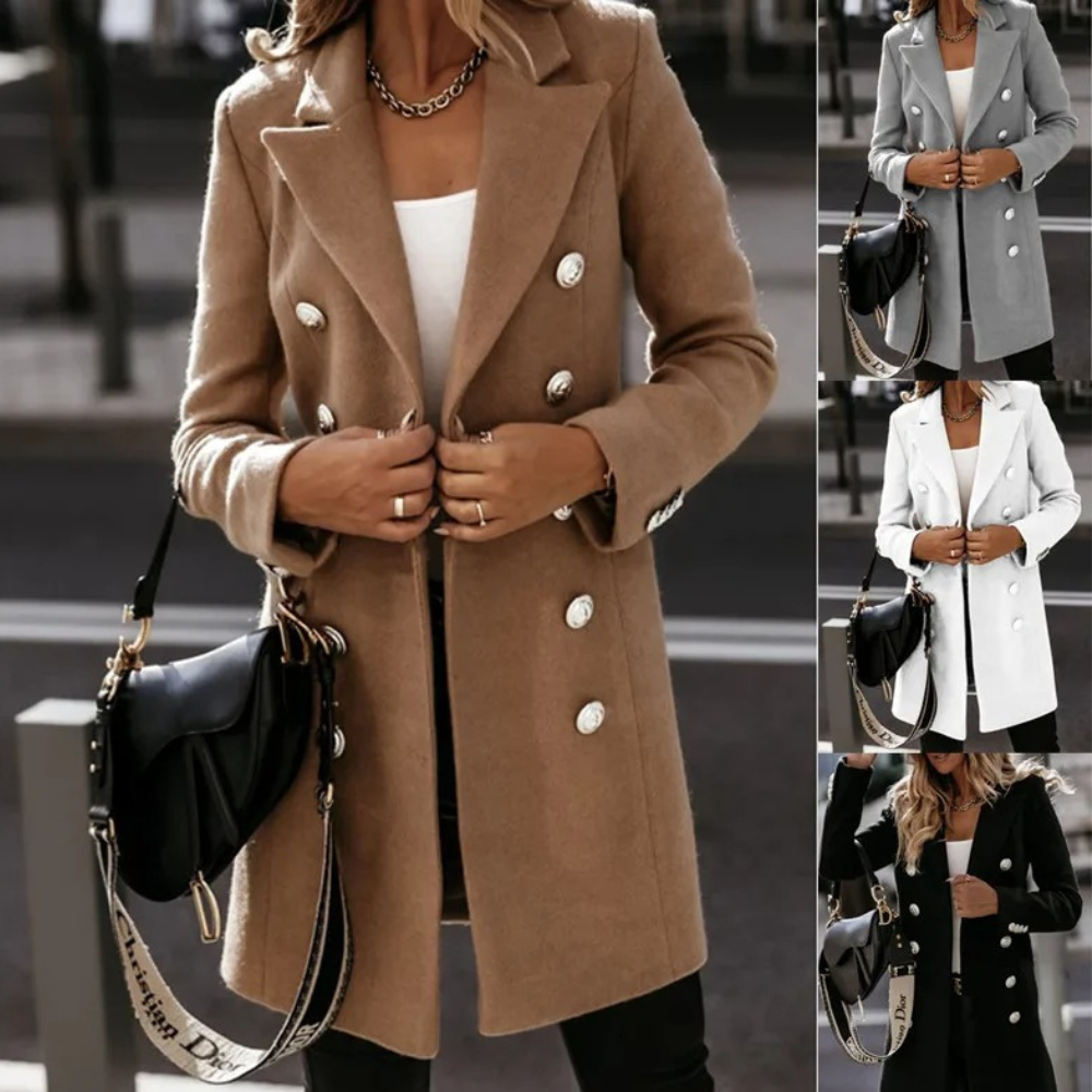 Double-Breasted Wool Coat | High-Quality Wool | Formal and Casual