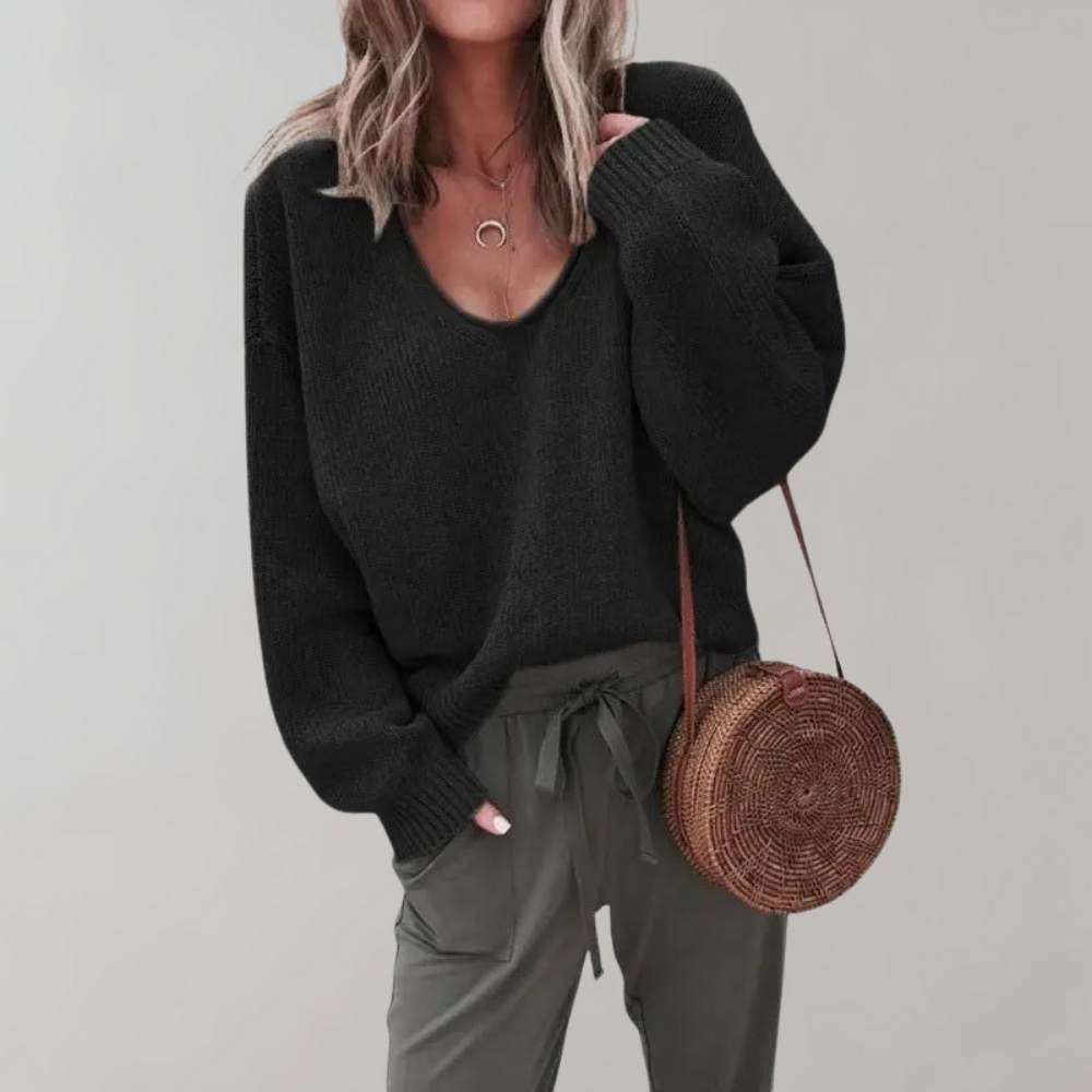 Cozy Knit V-Neck Sweater | Soft Knit | Casual Chic