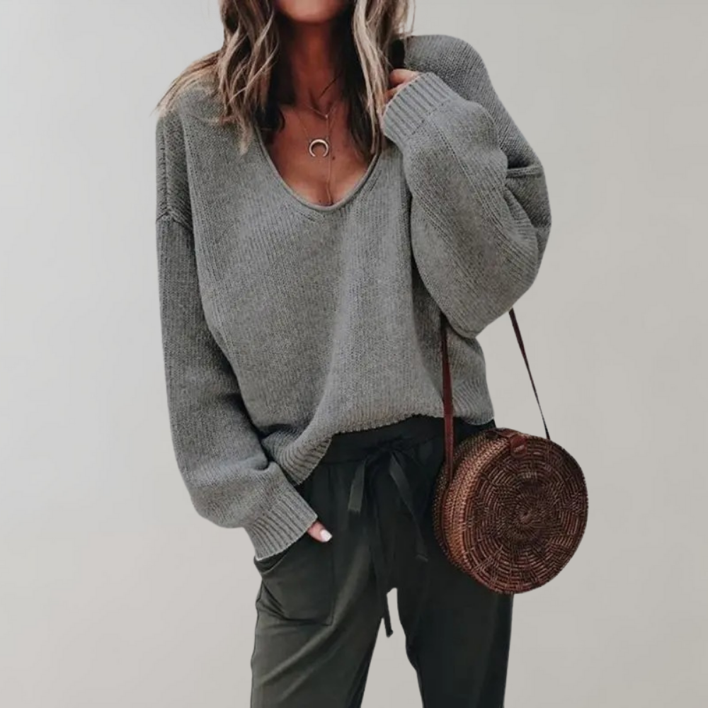 Cozy Knit V-Neck Sweater | Soft Knit | Casual Chic