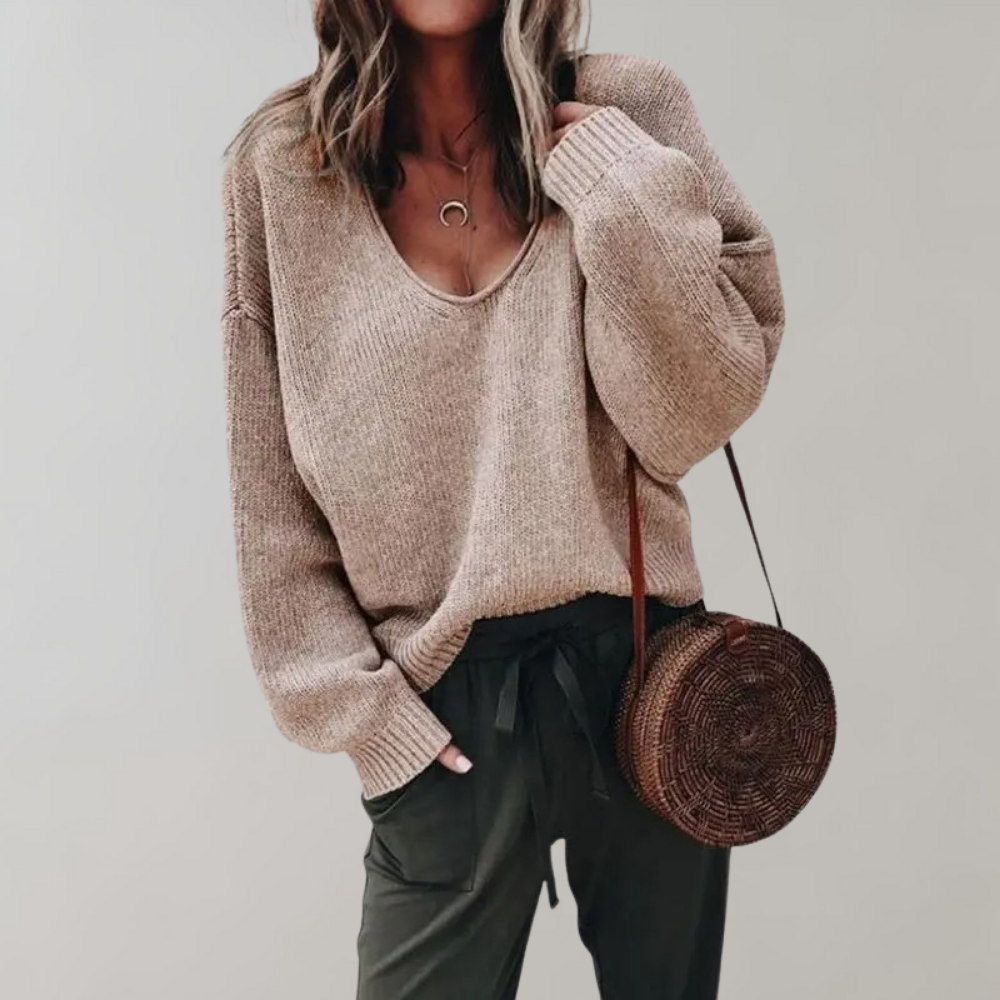 Cozy Knit V-Neck Sweater | Soft Knit | Casual Chic