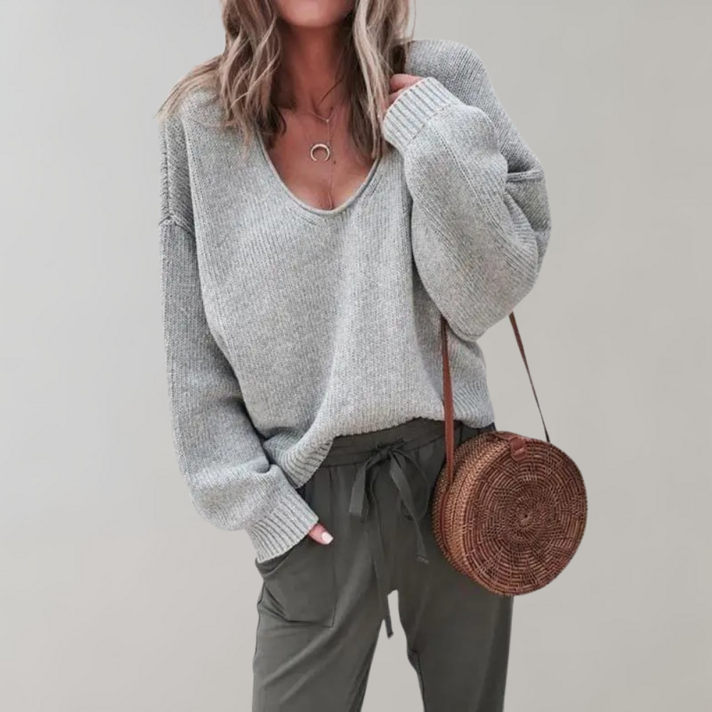 Cozy Knit V-Neck Sweater | Soft Knit | Casual Chic