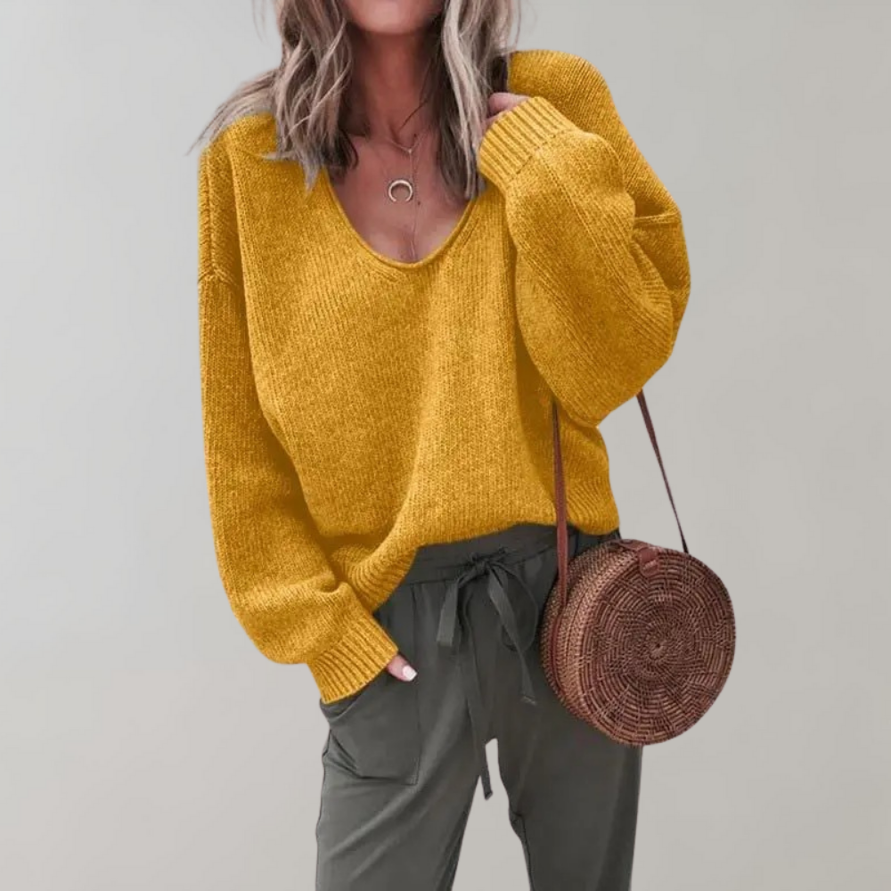 Cozy Knit V-Neck Sweater | Soft Knit | Casual Chic