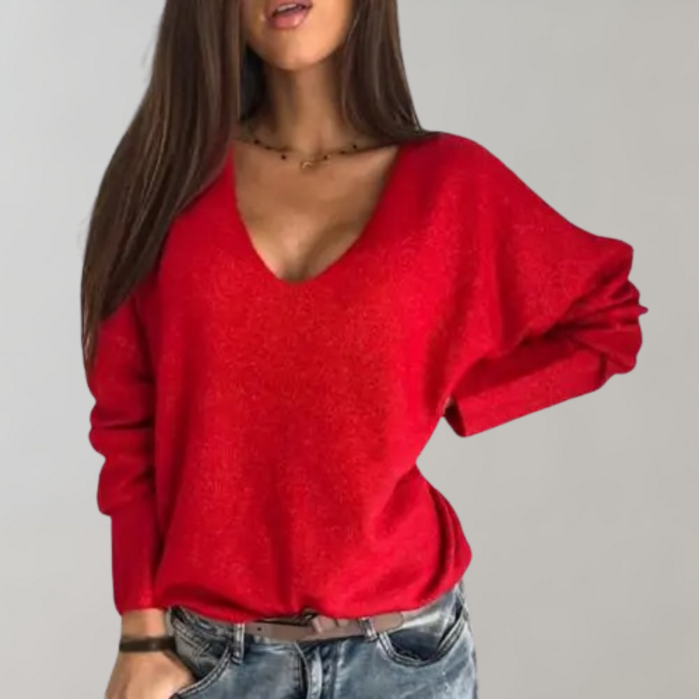 V-Neck Knit Sweater | Casual Comfort | Acrylic