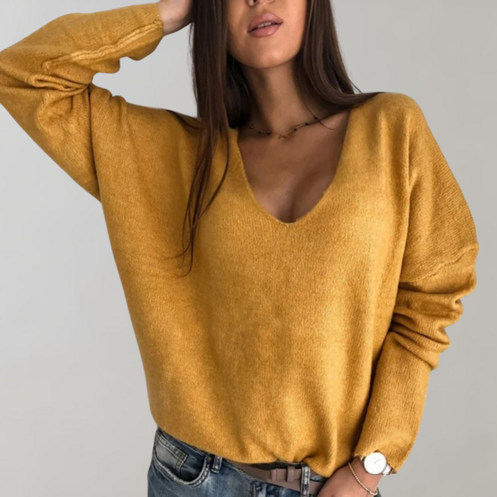 V-Neck Knit Sweater | Casual Comfort | Acrylic