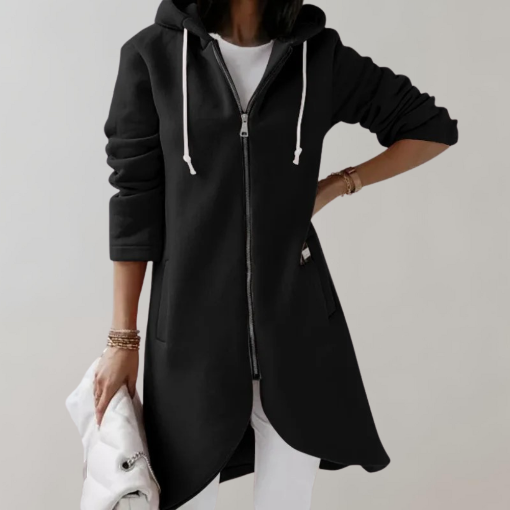 Longline Hoodie Jacket | Casual Wear | Cotton Blend