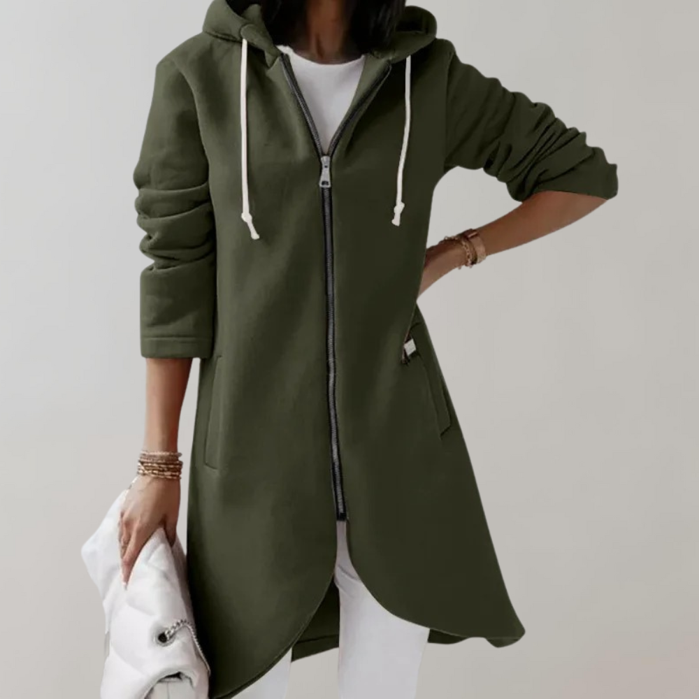 Longline Hoodie Jacket | Casual Wear | Cotton Blend