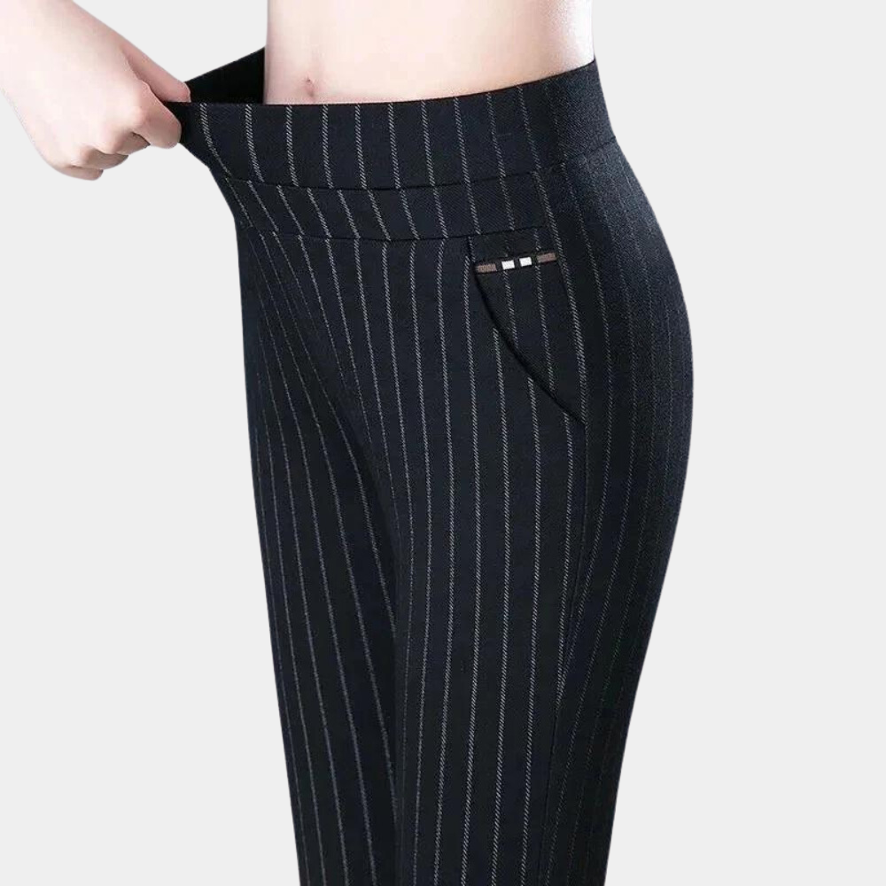 Pinstripe Office Pants | Business Wear | Formal Events | Polyester Blend