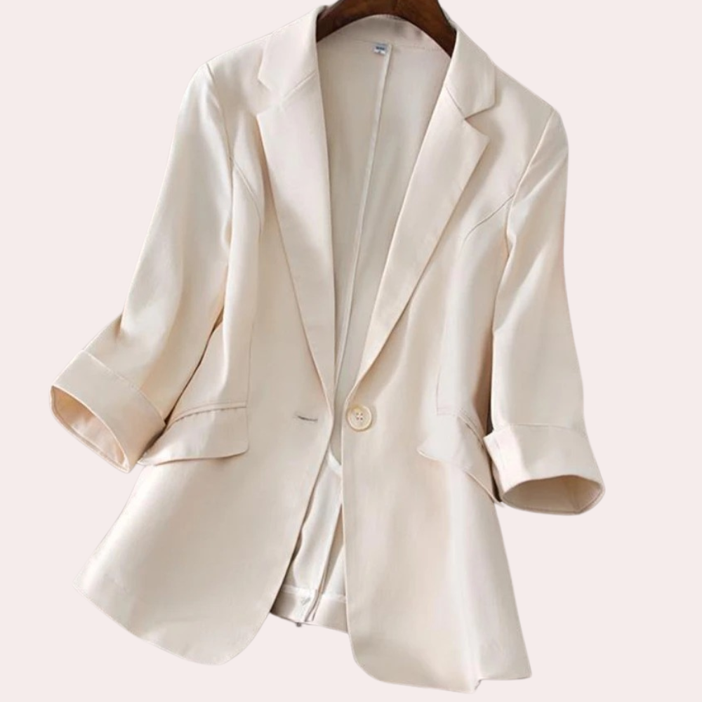 Chic 3/4 Sleeve Blazer | Cotton Blend | Versatile Occasions