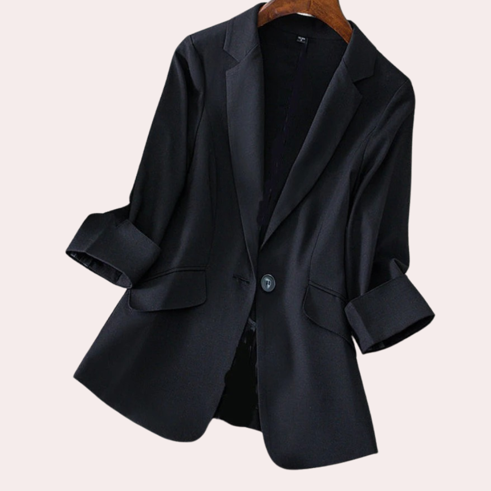 Chic 3/4 Sleeve Blazer | Cotton Blend | Versatile Occasions