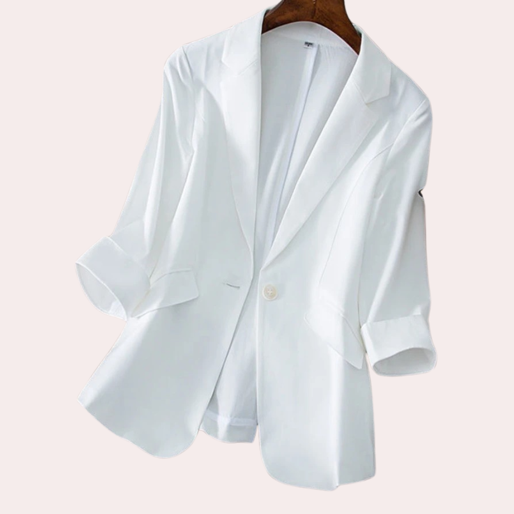 Chic 3/4 Sleeve Blazer | Cotton Blend | Versatile Occasions