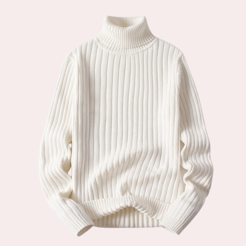 Ribbed Turtleneck Sweater | Cozy and Chic | Brown