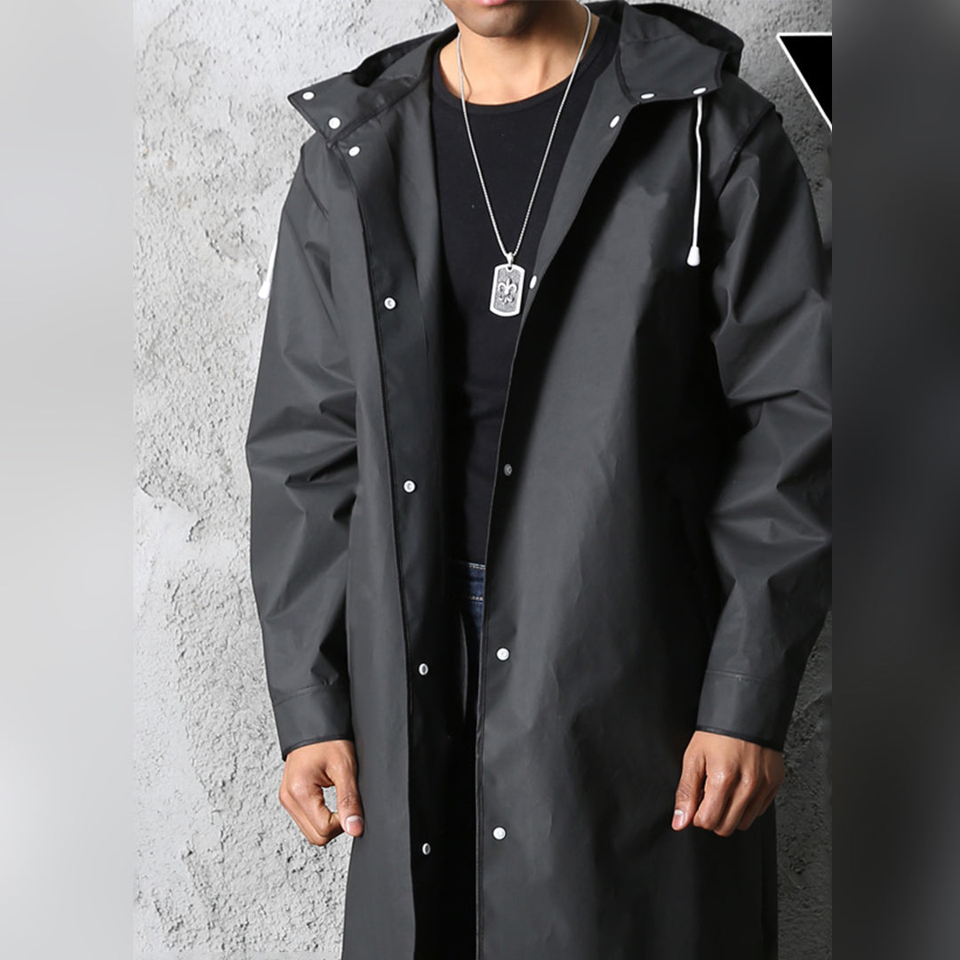 Hooded Longline Trench Coat | Sleek & Edgy | Oversized Hood