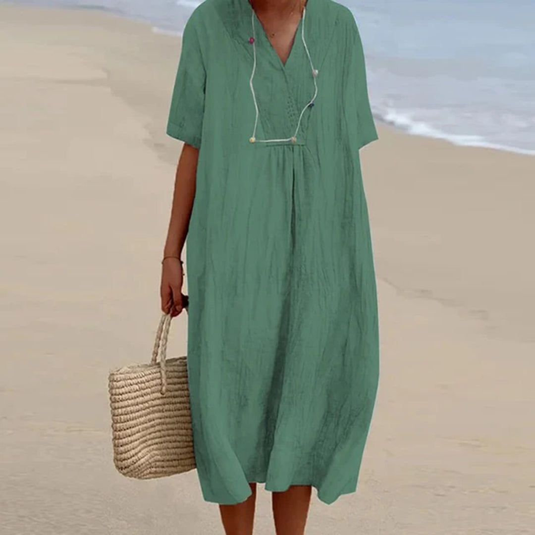 Relaxed Beach Dress | Multicolor | Linen | Perfect for Beach Days