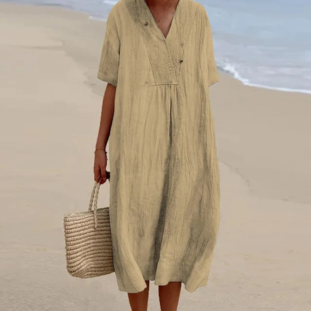 Relaxed Beach Dress | Multicolor | Linen | Perfect for Beach Days