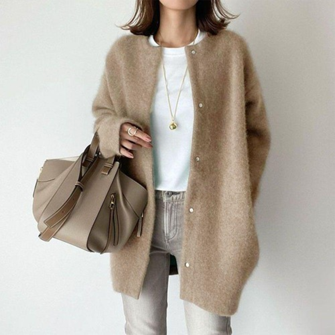 Chic Neutral Button-Up Cardigan | Effortless Elegance