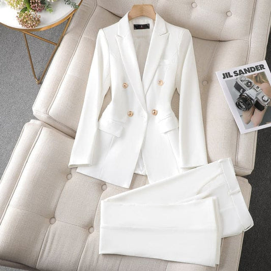 Elegant Blazer and Pant Set | Business Attire | Formal Events | Polyester