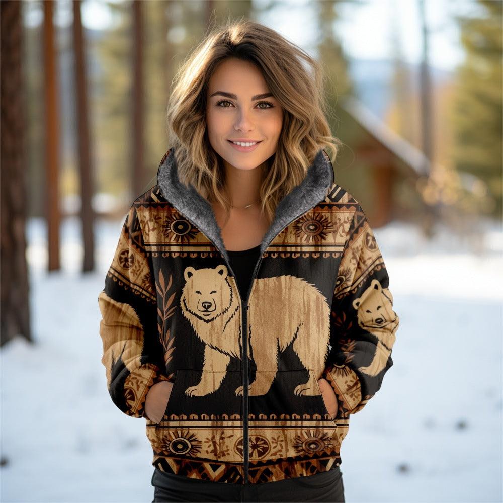 Tribal Fleece-Lined Hooded Jacket | Patterned | Warm and Stylish