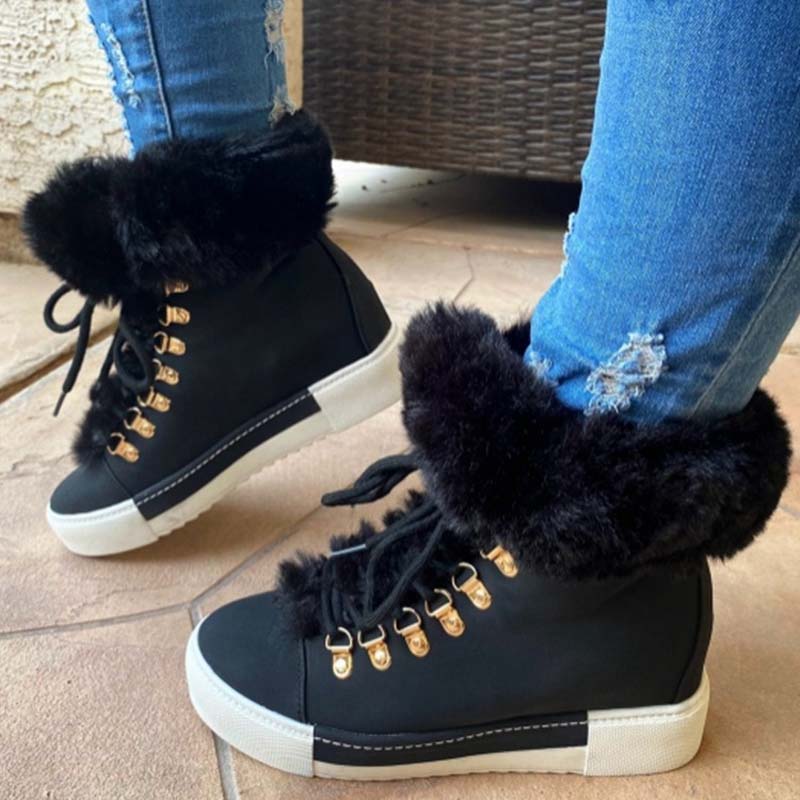 Fluffy High-Top Sneakers | Winter Warmth | Faux Fur Lining