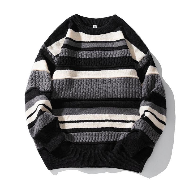 Striped Knit Sweater | Earthy Tones | Cozy Casual Style