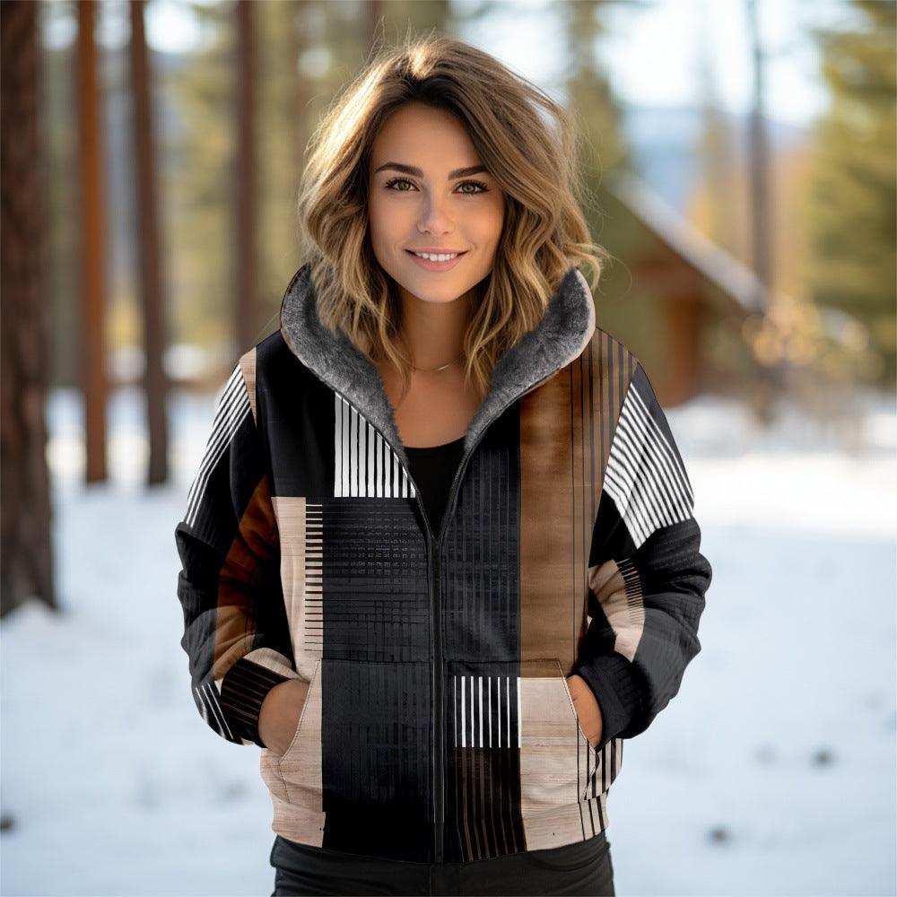 Tribal Fleece-Lined Hooded Jacket | Patterned | Warm and Stylish