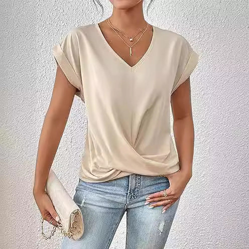 V-Neck Cap Sleeve Top | Classic & Versatile | Effortless Everyday Style