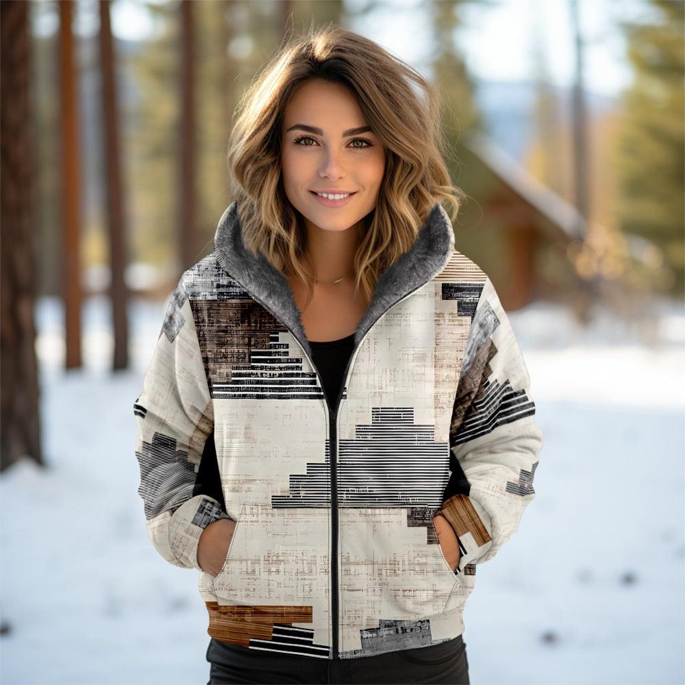 Tribal Fleece-Lined Hooded Jacket | Patterned | Warm and Stylish