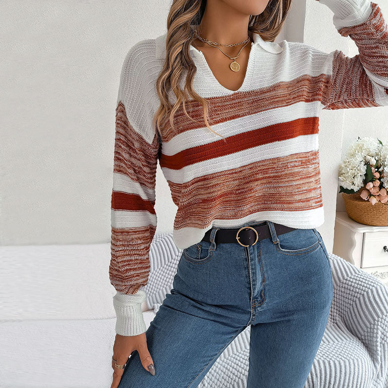 Striped Knit Sweater | Casual Essential | Acrylic Blend