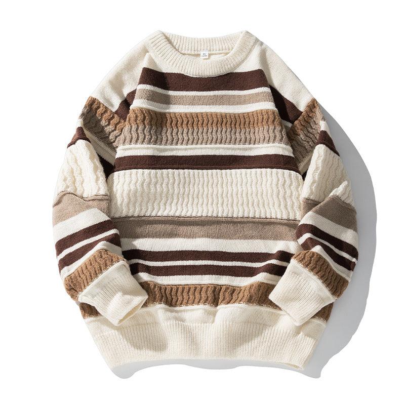 Striped Knit Sweater | Earthy Tones | Cozy Casual Style