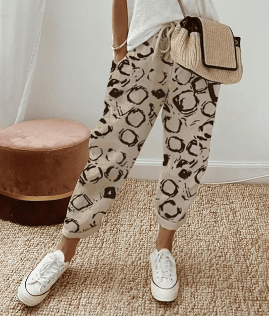 Abstract Print Jogger Pants | Multicolor | Polyester | Trendy and Comfortable