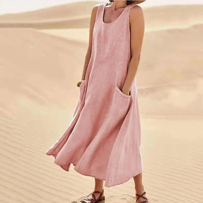 Ava | Casual Sleeveless Maxi Dress | Cotton Blend