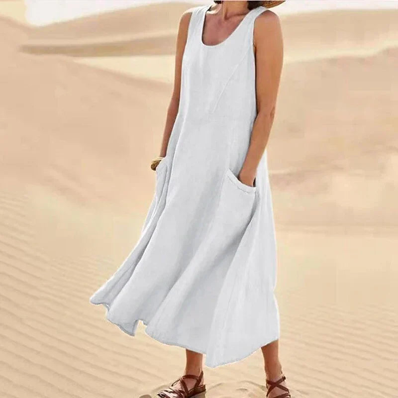 Ava | Casual Sleeveless Maxi Dress | Cotton Blend