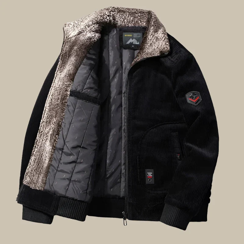 Corduroy Bomber Jacket | Faux-Fur Lined | Warm and Stylish