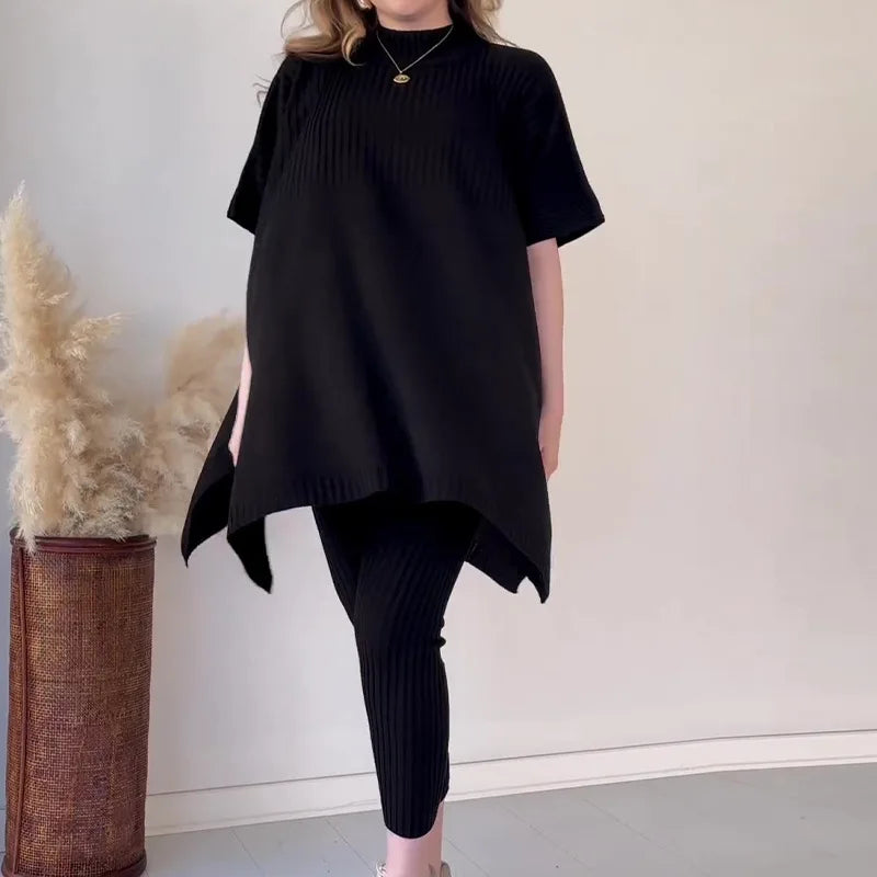 Ribbed Knit Two-Piece Set | Chic & Comfortable | Effortless Style