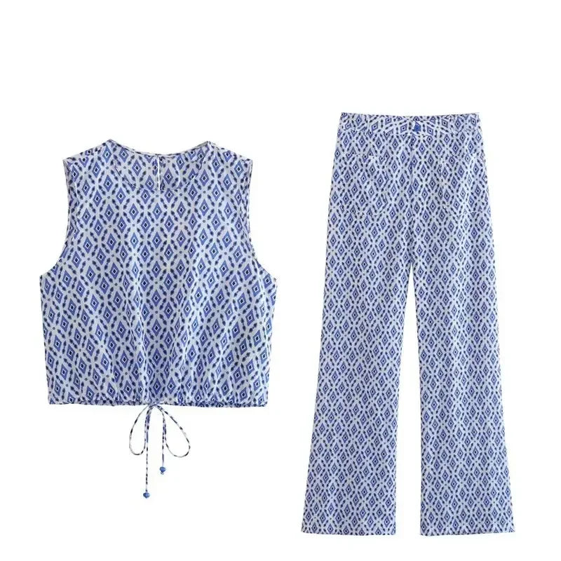 Zara | Blue | Mediterranean Charm | Two-Piece Set