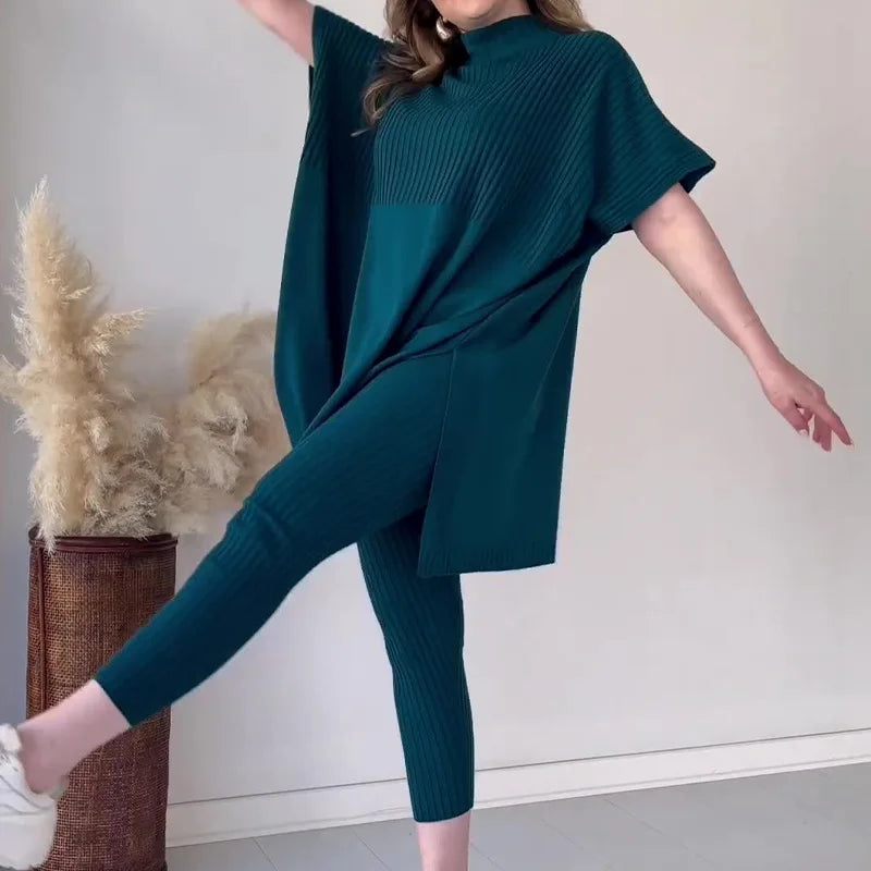 Ribbed Knit Two-Piece Set | Chic & Comfortable | Effortless Style