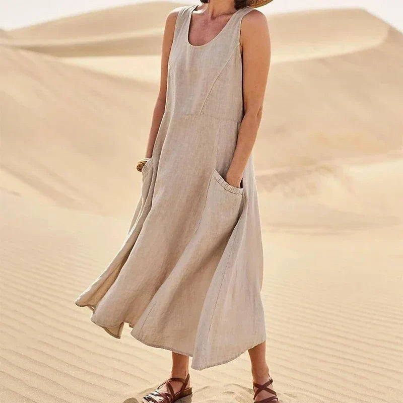 Ava | Casual Sleeveless Maxi Dress | Cotton Blend